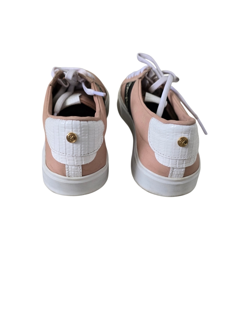 Kaanas Blush Pink Leather Lace-Up Sneakers Women's Size 6 Casual Designer Shoes - Picture 4 of 8